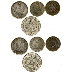 Polska, zestaw 4 monet, 1917-1944, Stuttgart i Warszawa