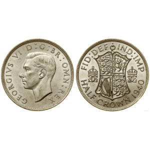 Wielka Brytania, 1/2 korony, 1940, Londyn