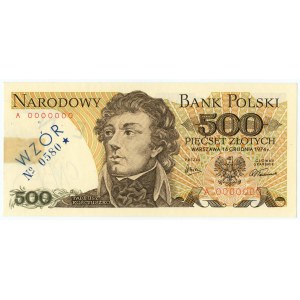 500 Zloty 1974 - Serie A 0000000 - Nr.0580 - MODELL / SPECIMEN