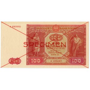 100 zlotých 1946 - SPECIMEN - Séria A 8900000/1234567
