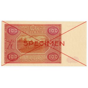 100 zlotých 1946 - SPECIMEN - Séria A 8900000/1234567