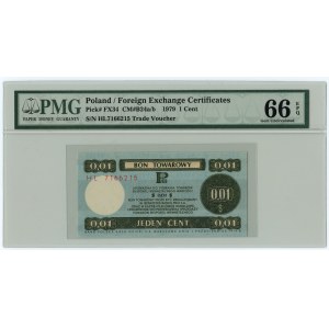 PEWEX - 1 cent 1979 - séria HL - PMG 66 EPQ