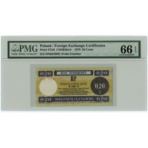 PEWEX - 20 centov 1979 - séria HN - PMG 66 EPQ
