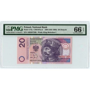 20 złotych 1994 - seria AB - PMG 66 EPQ