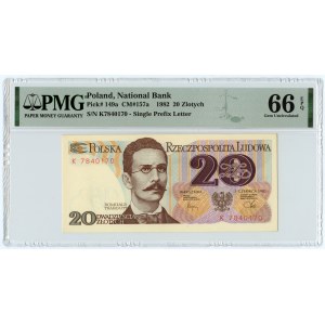 20 złotych 1982 - seria K - PMG 66 EPQ