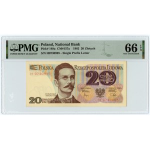 20 złotych 1982 - seria H - PMG 66 EPQ