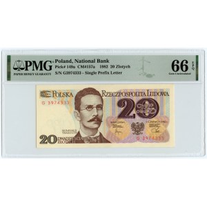 20 złotych 1982 - seria G - PMG 66 EPQ