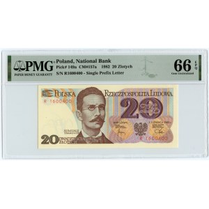 20 zlatých 1982 - séria R - PMG 66 EPQ