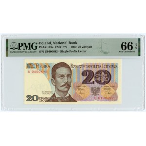20 złotych 1982 - seria U - PMG 66 EPQ