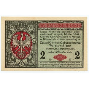 2 polnische Marken 1916 - Allgemeine Serie B