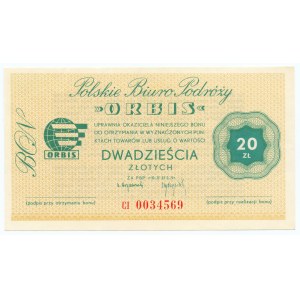 ORBIS - Gutschein des polnischen Reisebüros - Serie CI 20 Zloty