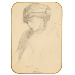 Alfons Karpiński (1875-1961), Portret kobiety - szkic