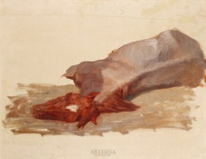 Henryk Rodakowski (1823-1894), Leżący koń - studium do Bitwy pod Chocimiem , ok. 1853-54