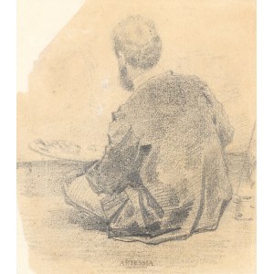 Henryk Rodakowski (1823-1894), Umgekehrtes Selbstbildnis mit Palette, ca. 1853-54