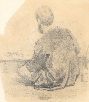 Henryk Rodakowski (1823-1894), Autoportret odwrócony z paletą , ok. 1853-54