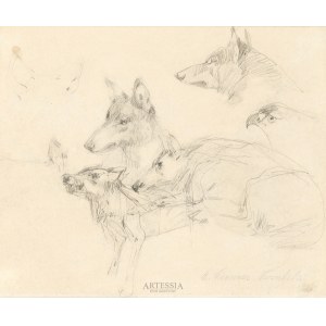 Alfred Wierusz-Kowalski (1849-1915), Study of Wolves