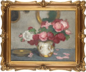 Alfons Karpiński (1875-1961), Bukiet róż w wazonie
