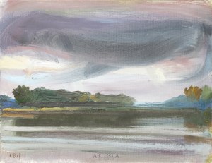 Stanislaw Baj (b.1953), Landscape with a river, circa 2000.