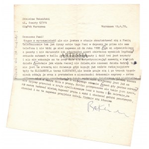 Zdzislaw Beksinski (1929-2005), Beksinskis Brief, der die Absurditäten des kommunistischen Polens beschreibt, 1978