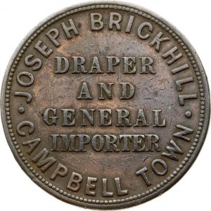 Tasmania Token Penny 1856 Joseph Brickhill