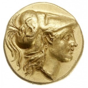 stater 250-225 pne, Messembria, Aw: Głowa Ateny w hełmi...