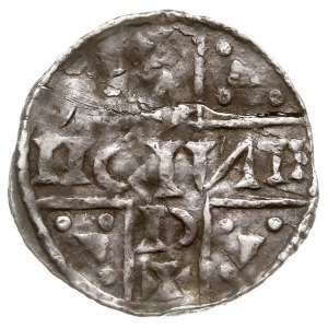 denar 1018-1026, mincerz Anti, Aw: Napis pisany w krzyż...