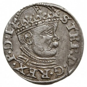 trojak 1586, Ryga, duża głowa króla, Iger R.86.1.a (R),...