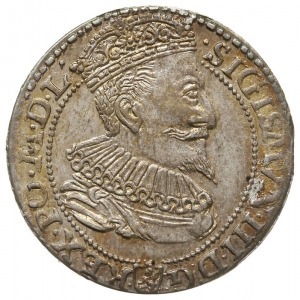 szóstak 1596, Malbork, odmiana z małą głową króla, subt...