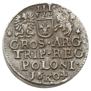 trojak 1604, Kraków, Iger K.04.1.a (R1), patyna, ładnie...