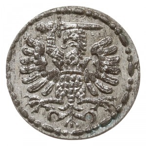 denar 1591, Gdańsk, CNG 145.II, na rewersie zielona pat...