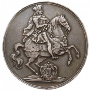 talar wikariacki 1711, Drezno, Aw: Król na koniu, Rw: T...