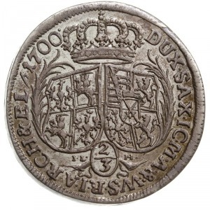 2/3 talara (gulden) 1700, Drezno, litery IL - H (inicja...