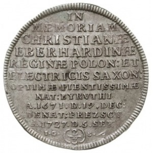 2/3 talara (gulden) 1727, Drezno, Aw: Cyprys, Rw: Napis...