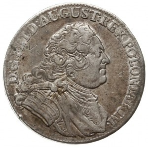 1/3 talara (1/2 guldena) 1752, Drezno, na rewersie inic...
