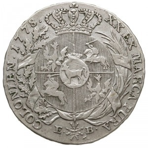 półtalar 1778 EB, Warszawa, srebro 13.89 g, Plage 364, ...