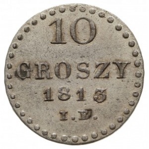 10 groszy 1813 IB, Warszawa, duże cyfry nominału, Plage...