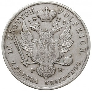 10 złotych 1825 IB, Warszawa, srebro 30.91 g, Plage 28 ...