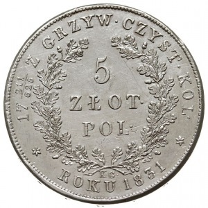 5 złotych 1831, Warszawa, Plage 272, Bitkin 2 (R), niez...