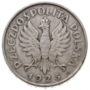 5 złotych 1925, Warszawa, “Konstytucja”, odmiana z 81 p...