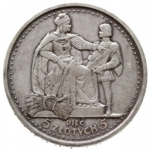 5 złotych 1925, Warszawa, “Konstytucja”, odmiana z 81 p...