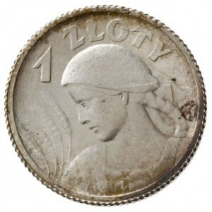 1 złoty 1924, Paryż, Kobieta z kłosami, “róg i pochodni...