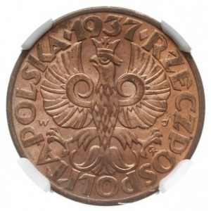 5 groszy 1937, Warszawa, Parchimowicz 103.i, moneta w p...
