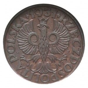 1 grosz 1931, Warszawa, Parchimowicz 101.e, moneta w pu...