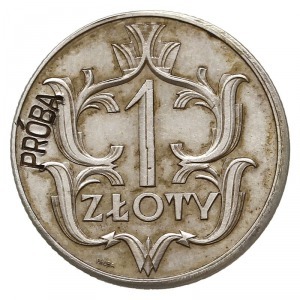 1 złoty 1929, Warszawa, na rewersie z lewej strony wklę...