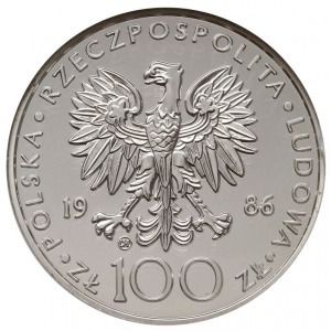100 złotych 1986, Szwajcaria, Jan Paweł II, srebro, Par...