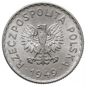 1 złoty 1949, Warszawa, Parchimowicz 212.b, aluminium, ...