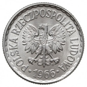 1 złoty 1966, Warszawa, Parchimowicz 213.c, aluminium, ...