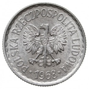 1 złoty 1968, Warszawa, Parchimowicz 213.e, aluminium, ...