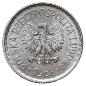 1 złoty 1968, Warszawa, Parchimowicz 213.e, aluminium, ...
