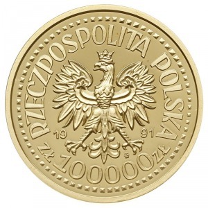 100.000 złotych 1991, Warszawa, PRÓBA Jan Paweł II, zło...